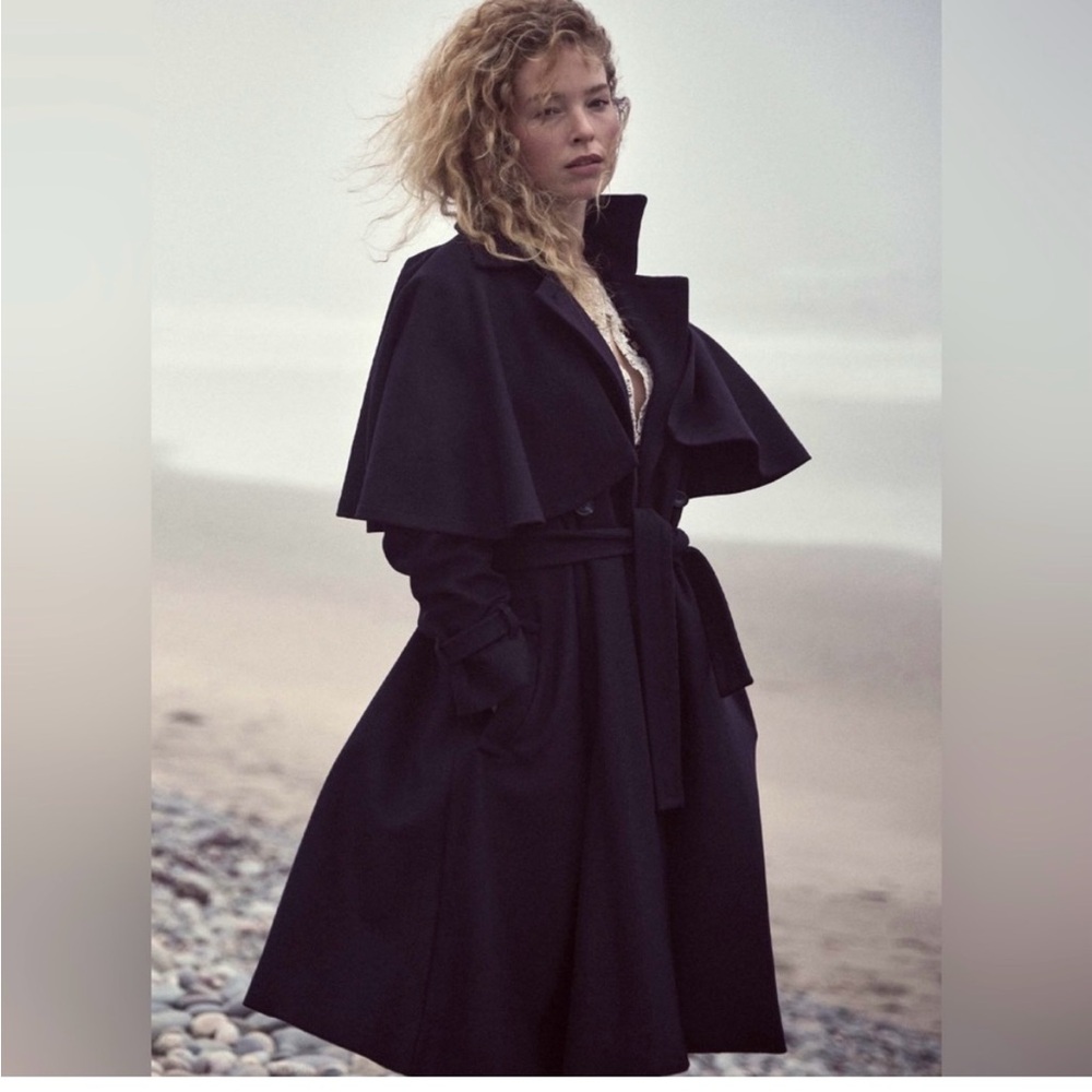 DÔEN Bolton Coat Deep Navy MEDIUM New Without Tags